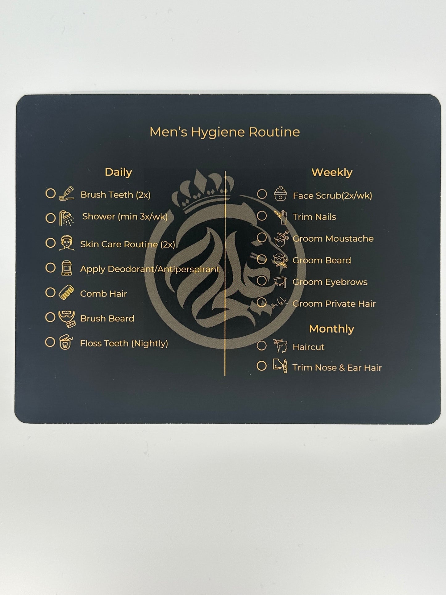 Skin Care Routine and Personal Hygiene Checklist Card